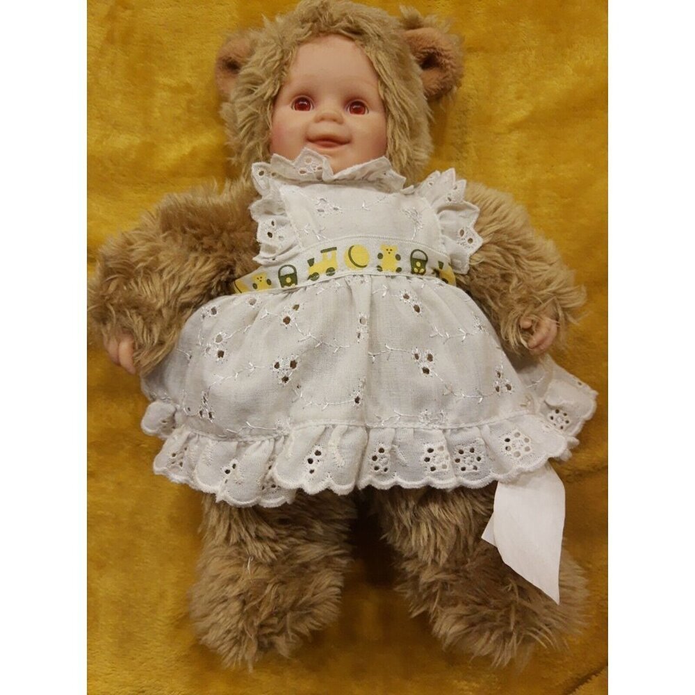 Teddy Bear Anne Geddes™ Vintage Baby Doll Plastic Face Brown-W/Light Brown Eyes